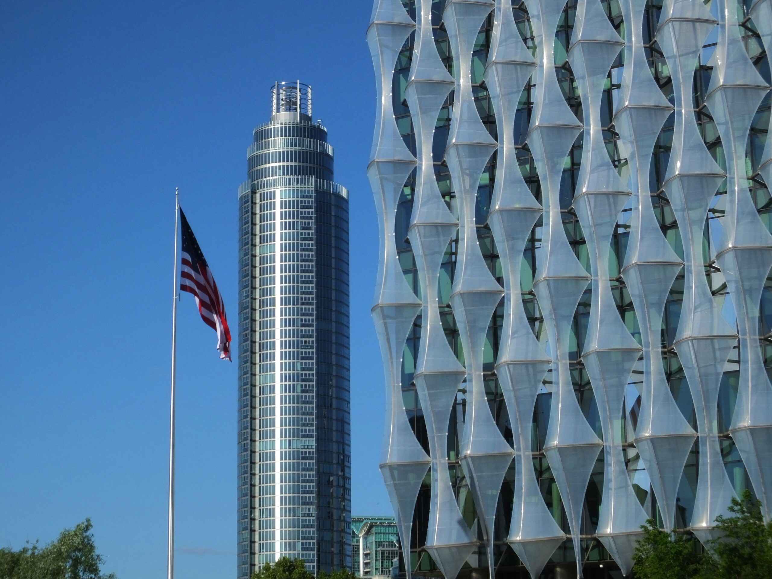 Close-up of the American embassy in London
